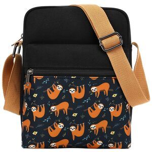 7372 Small Crossbody Purses 2 PCS Sloth Messenger Bag Canvas Crossbody Bag